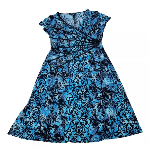 Y2K Dress Size 14 Connected Apparel Blue Black Goth Fairy Whimsical 31" waist - Picture 3 of 15